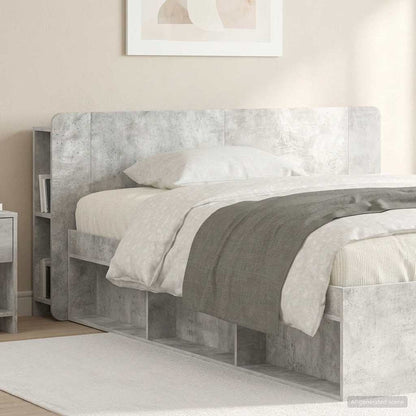 vidaXL Headboard Cabinet with Storage Concrete Grey Engineered Wood