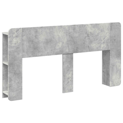 vidaXL Headboard Cabinet with Storage Concrete Grey Engineered Wood