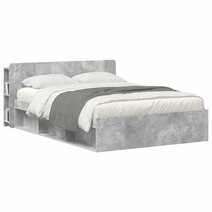 vidaXL Headboard Cabinet with Storage Concrete Grey Engineered Wood