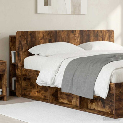 vidaXL Headboard Cabinet with Storage Smoked Oak Engineered Wood