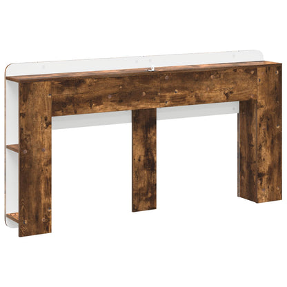 vidaXL Headboard Cabinet with Storage Smoked Oak Engineered Wood