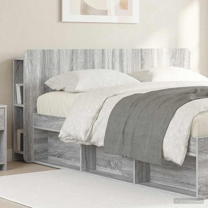 vidaXL Headboard Cabinet with Storage Grey Sonoma Engineered Wood