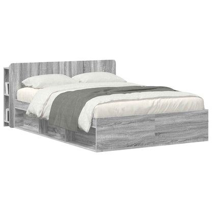 vidaXL Headboard Cabinet with Storage Grey Sonoma Engineered Wood