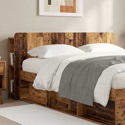 vidaXL Headboard Cabinet with Storage Old Wood Engineered Wood