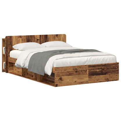 vidaXL Headboard Cabinet with Storage Old Wood Engineered Wood