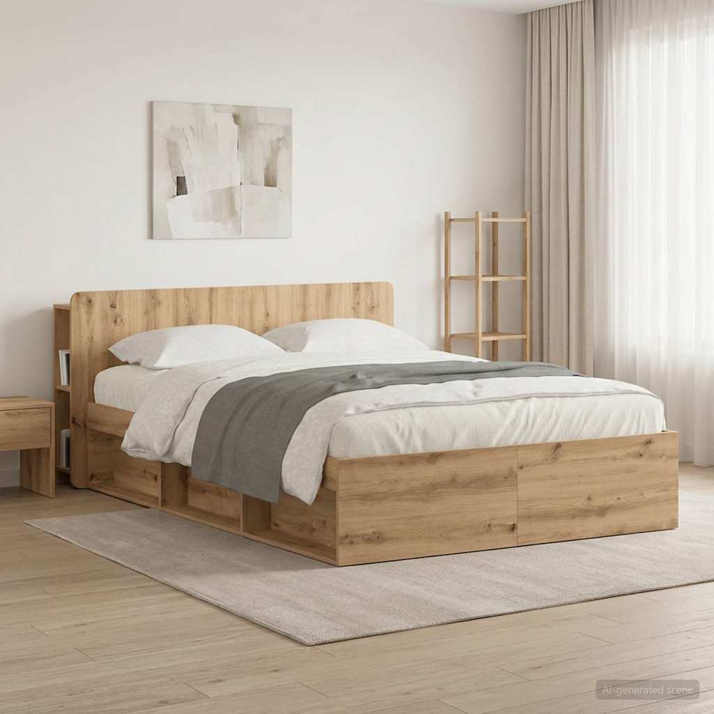 vidaXL Headboard Cabinet Artisan Oak 140 cm Engineered Wood