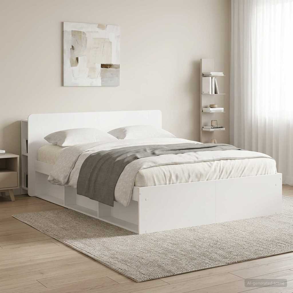 vidaXL Headboard Cabinet with Storage White Engineered Wood