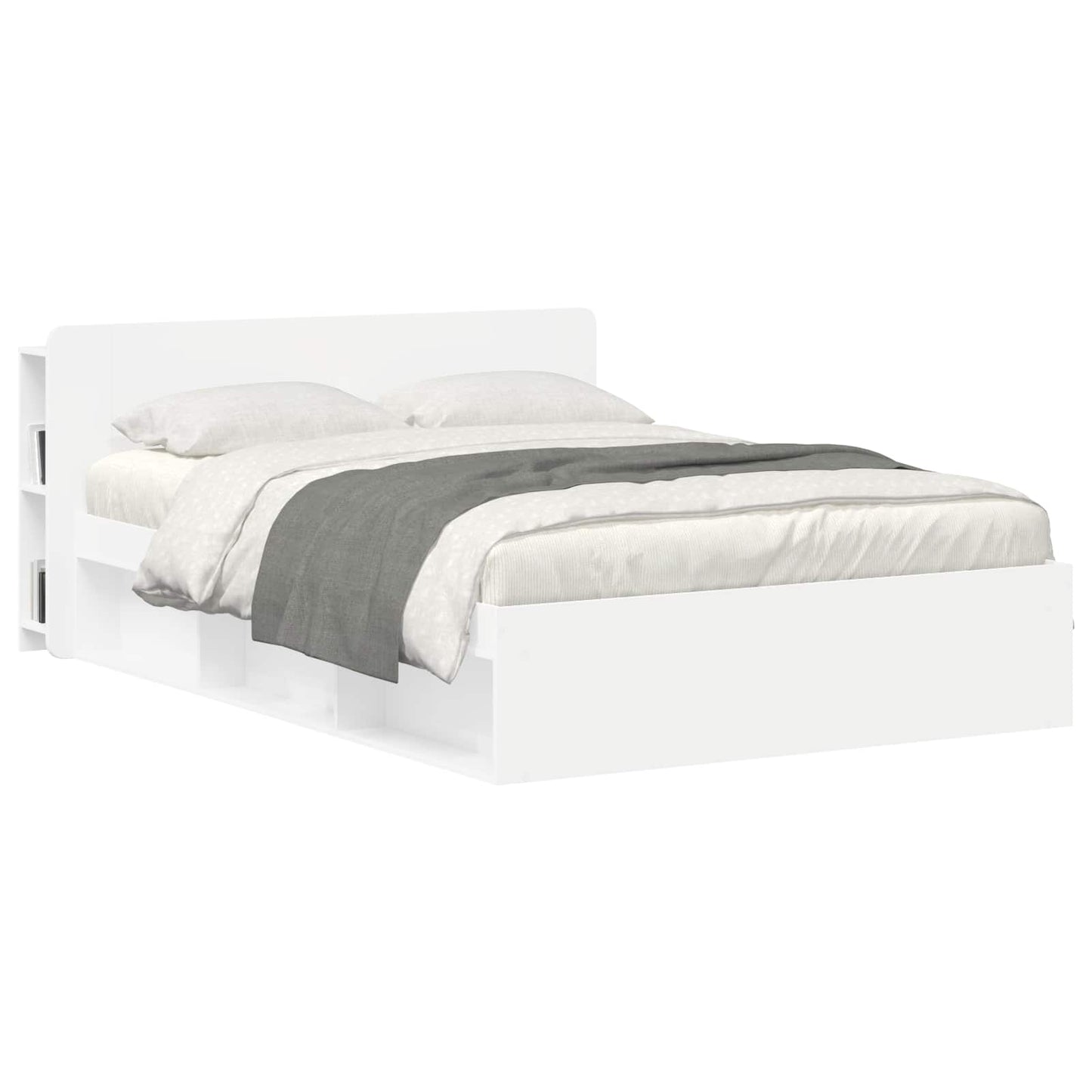 vidaXL Headboard Cabinet with Storage White Engineered Wood