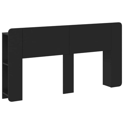 vidaXL Headboard Cabinet with Storage Black Engineered Wood