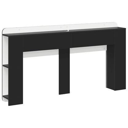 vidaXL Headboard Cabinet with Storage Black Engineered Wood