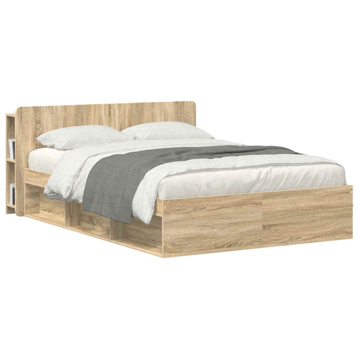vidaXL Headboard Cabinet with Storage Sonoma Oak Engineered Wood