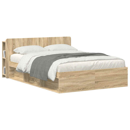 vidaXL Headboard Cabinet with Storage Sonoma Oak Engineered Wood