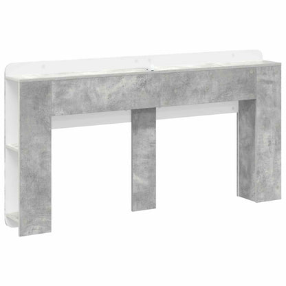 vidaXL Headboard Cabinet with Storage Concrete Grey Engineered Wood