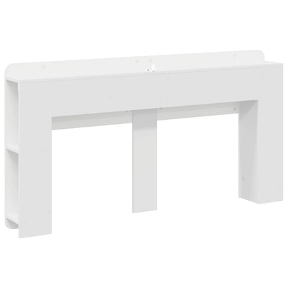 vidaXL Headboard Cabinet with Storage High Gloss White Engineered Wood
