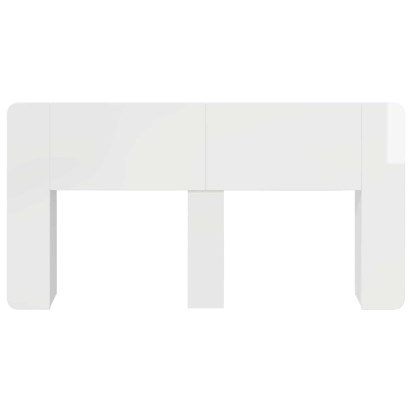 vidaXL Headboard Cabinet with Storage High Gloss White Engineered Wood