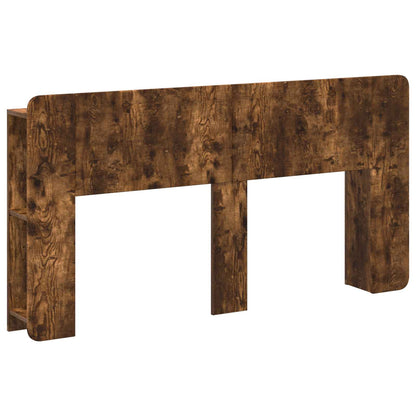 vidaXL Headboard Cabinet with Storage Smoked Oak Engineered Wood