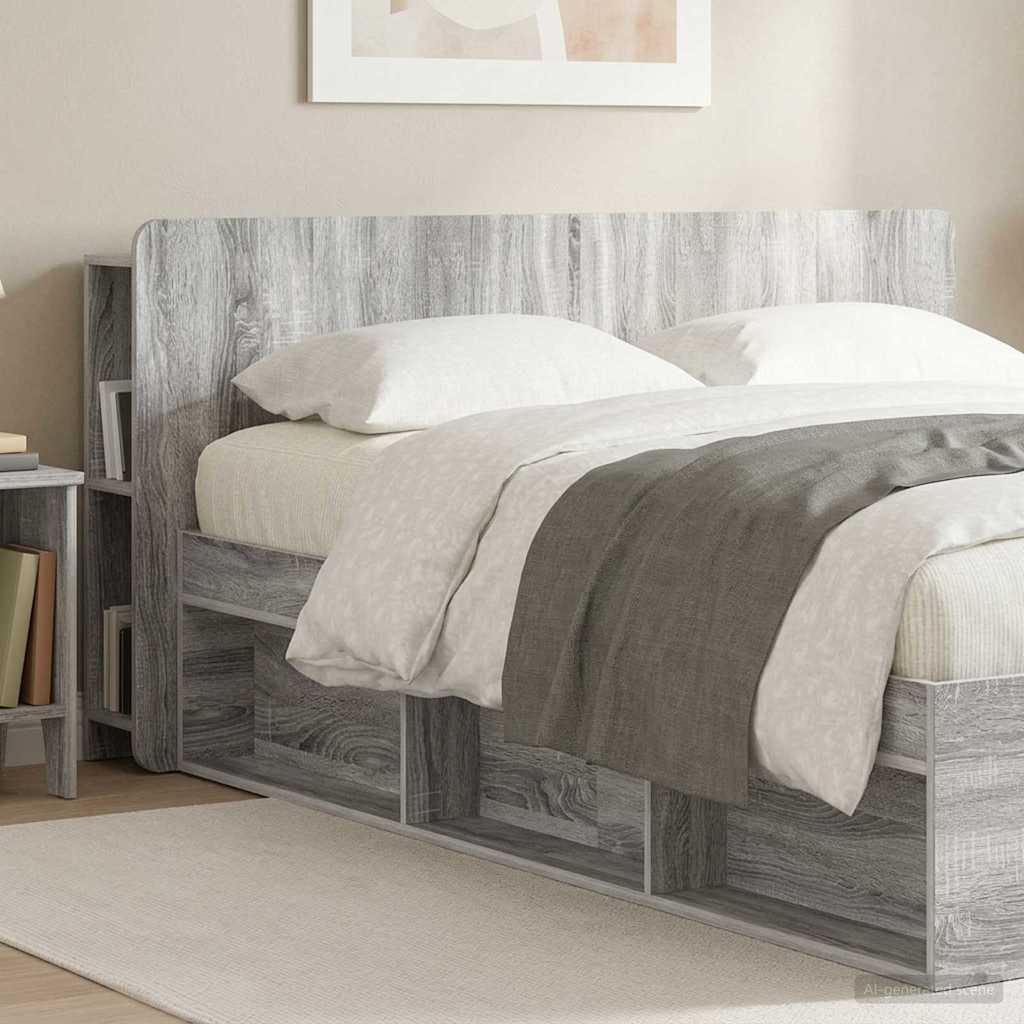 vidaXL Headboard Cabinet with Storage Grey Sonoma Engineered Wood
