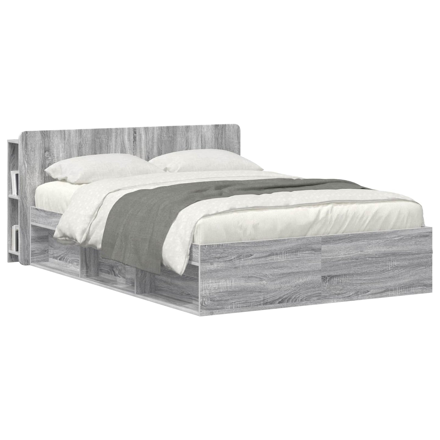 vidaXL Headboard Cabinet with Storage Grey Sonoma Engineered Wood