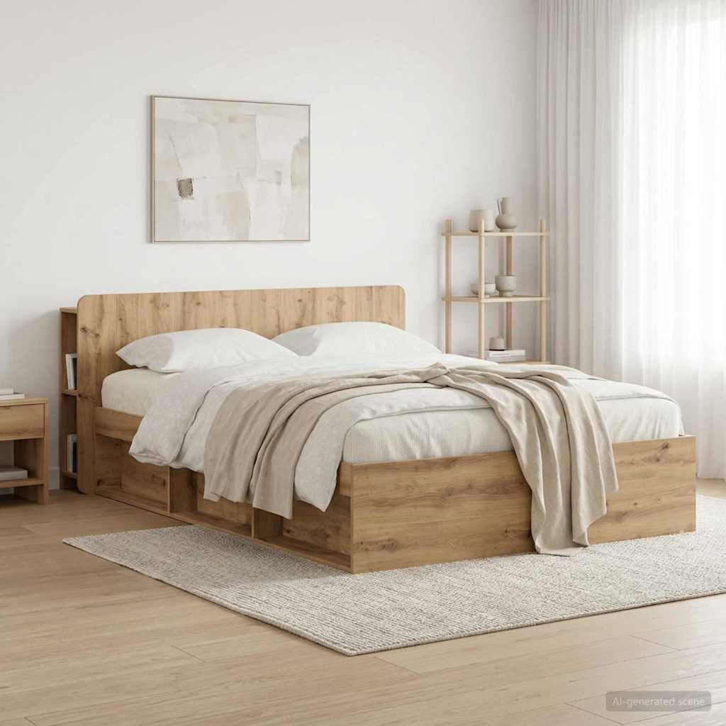 vidaXL Headboard Cabinet Artisan Oak 160 cm Engineered Wood