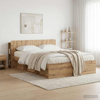 vidaXL Headboard Cabinet Artisan Oak 160 cm Engineered Wood