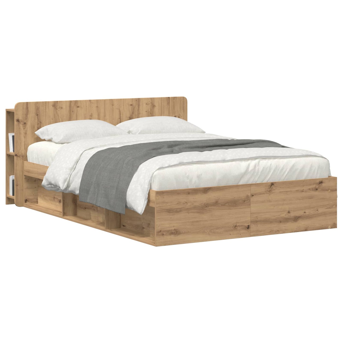 vidaXL Headboard Cabinet with Storage Artisan Oak Engineered Wood