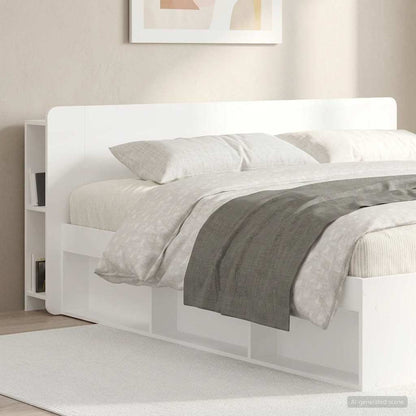 vidaXL Headboard Cabinet with Storage White Engineered Wood