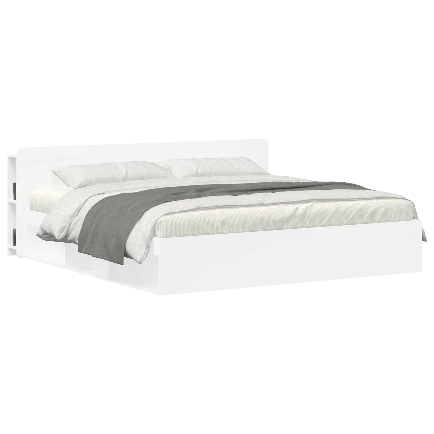 vidaXL Headboard Cabinet with Storage White Engineered Wood