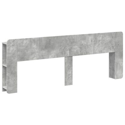 vidaXL Headboard Cabinet with Storage Concrete Grey Engineered Wood