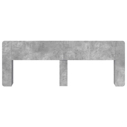 vidaXL Headboard Cabinet with Storage Concrete Grey Engineered Wood