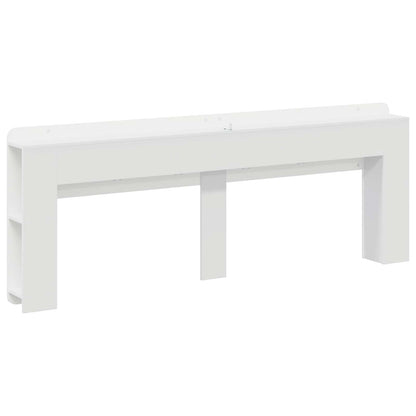 vidaXL Headboard Cabinet with Storage High Gloss White Engineered Wood