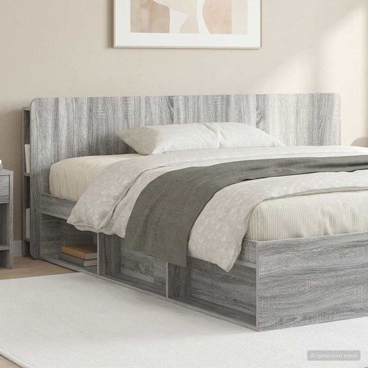 vidaXL Headboard Cabinet with Storage Grey Sonoma Engineered Wood