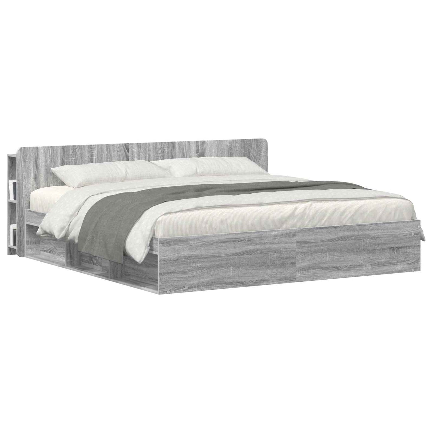vidaXL Headboard Cabinet with Storage Grey Sonoma Engineered Wood