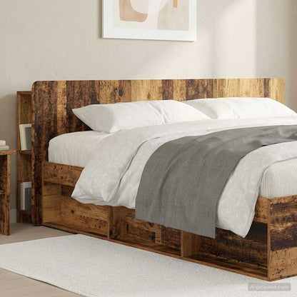 vidaXL Headboard Cabinet with Storage Old Wood Engineered Wood