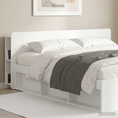 vidaXL Headboard Cabinet with Storage White Engineered Wood