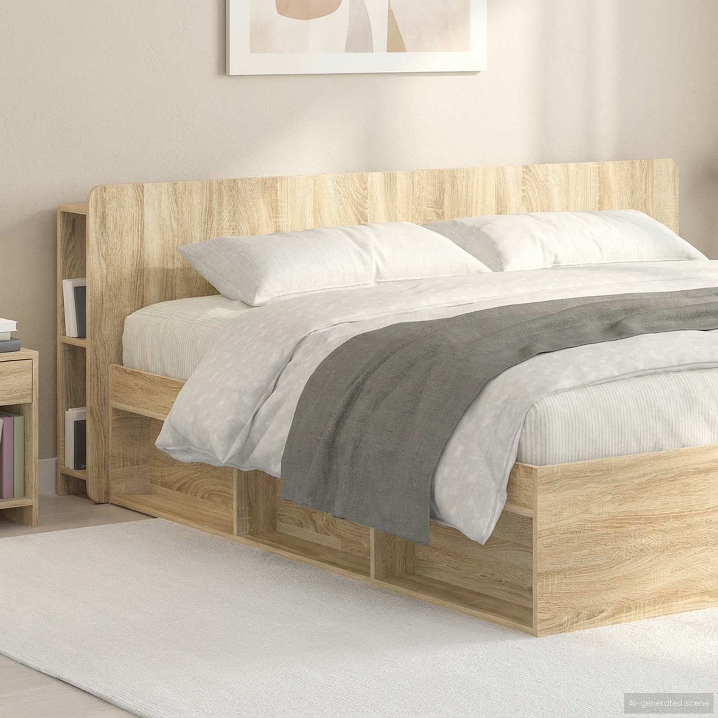 vidaXL Headboard Cabinet with Storage Sonoma Oak Engineered Wood
