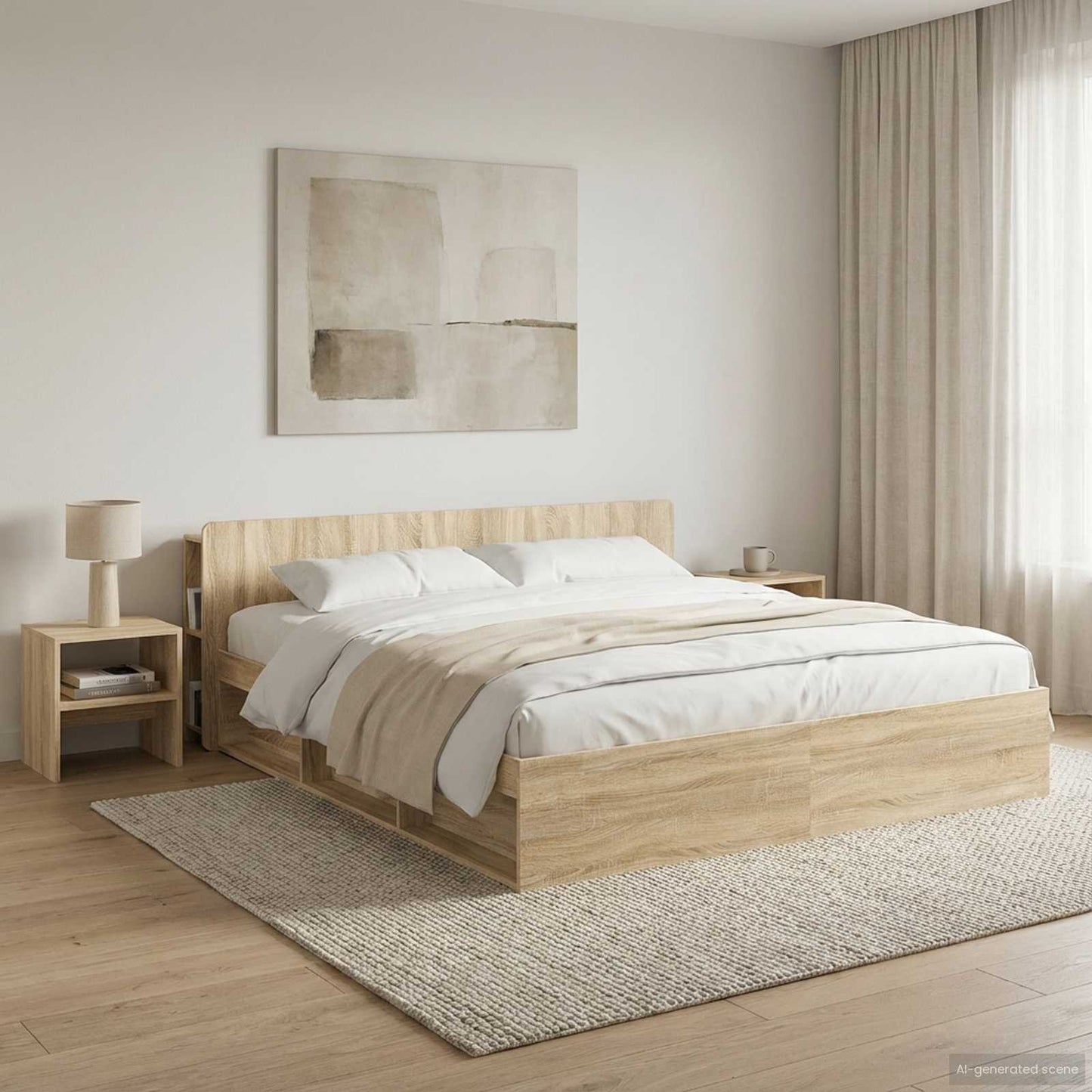 vidaXL Headboard Cabinet with Storage Sonoma Oak Engineered Wood