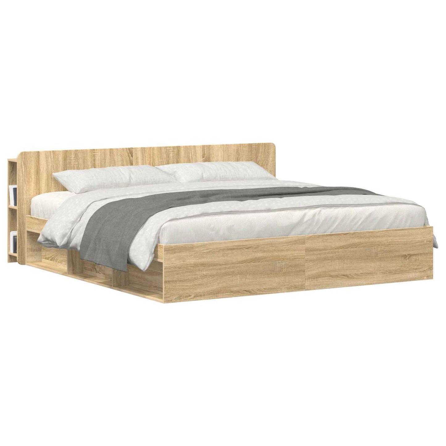 vidaXL Headboard Cabinet with Storage Sonoma Oak Engineered Wood