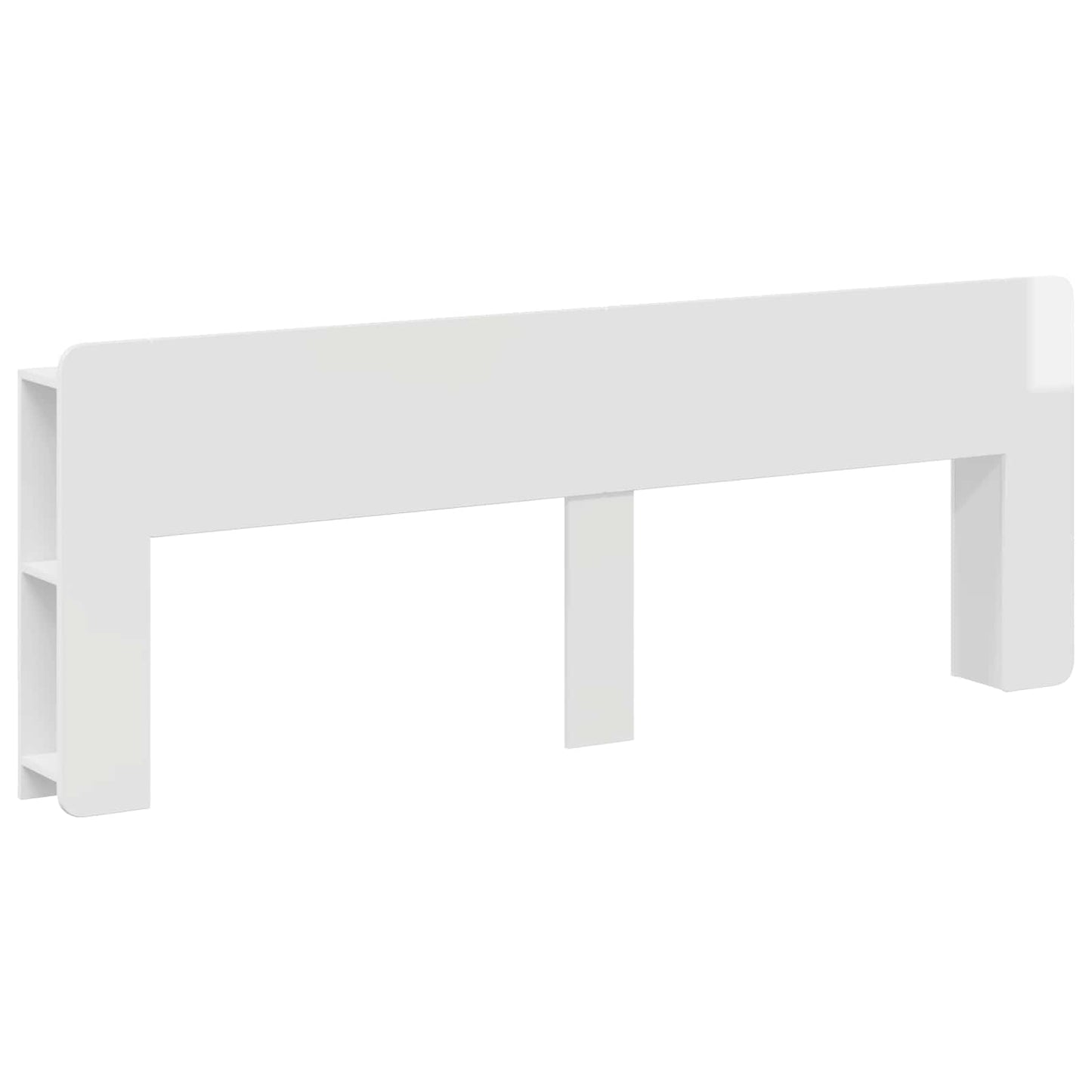 vidaXL Headboard Cabinet with Storage High Gloss White Engineered Wood
