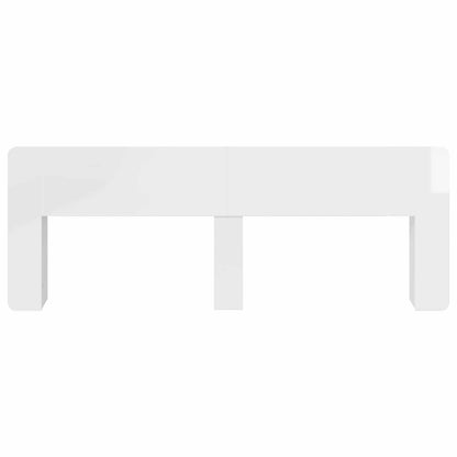 vidaXL Headboard Cabinet with Storage High Gloss White Engineered Wood