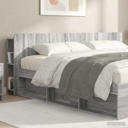 vidaXL Headboard Cabinet with Storage Grey Sonoma Engineered Wood
