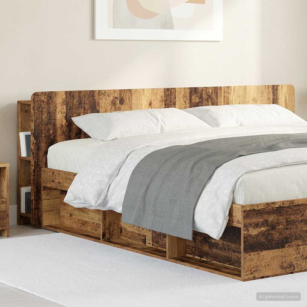 vidaXL Headboard Cabinet with Storage Old Wood Engineered Wood