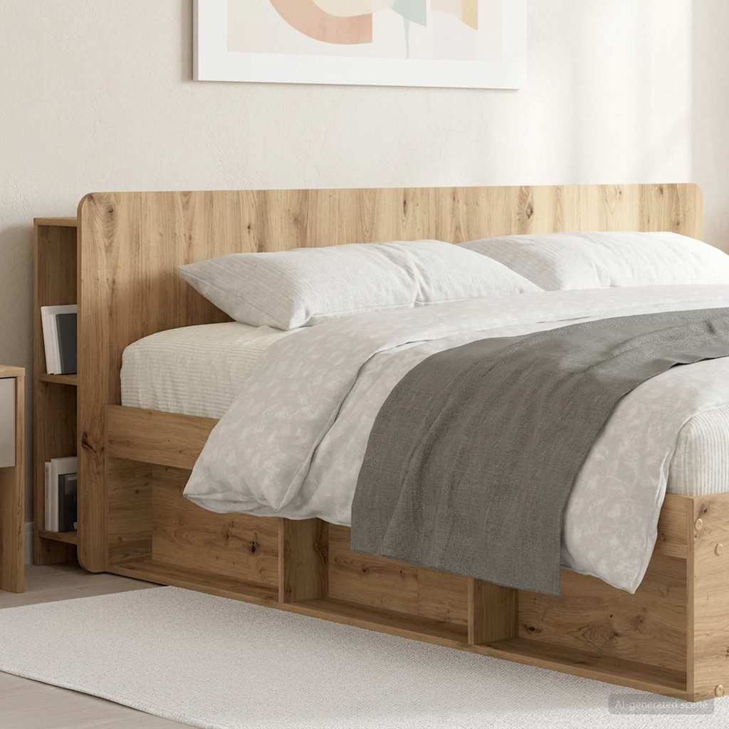 vidaXL Headboard Cabinet Artisan Oak 200 cm Engineered Wood