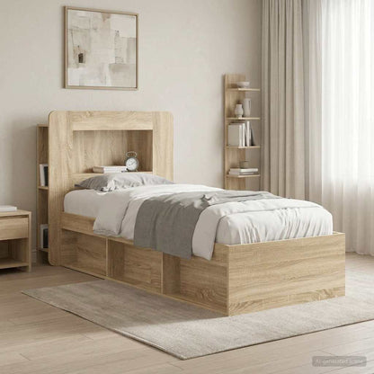 vidaXL Headboard Cabinet with Storage Sonoma Oak Engineered Wood