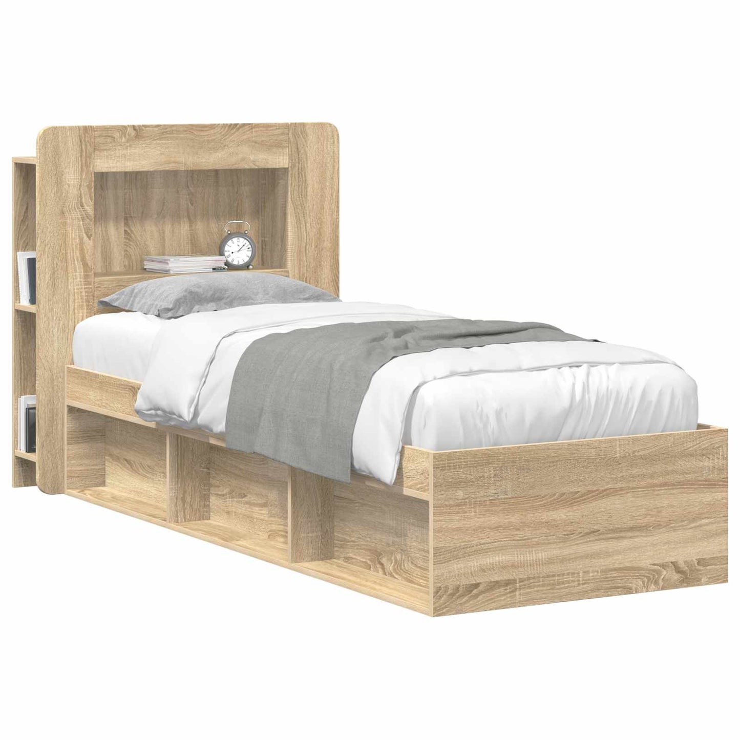 vidaXL Headboard Cabinet with Storage Sonoma Oak Engineered Wood
