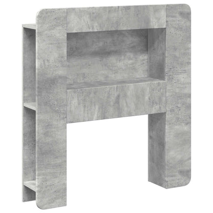 vidaXL Headboard Cabinet with Storage Concrete Grey Engineered Wood