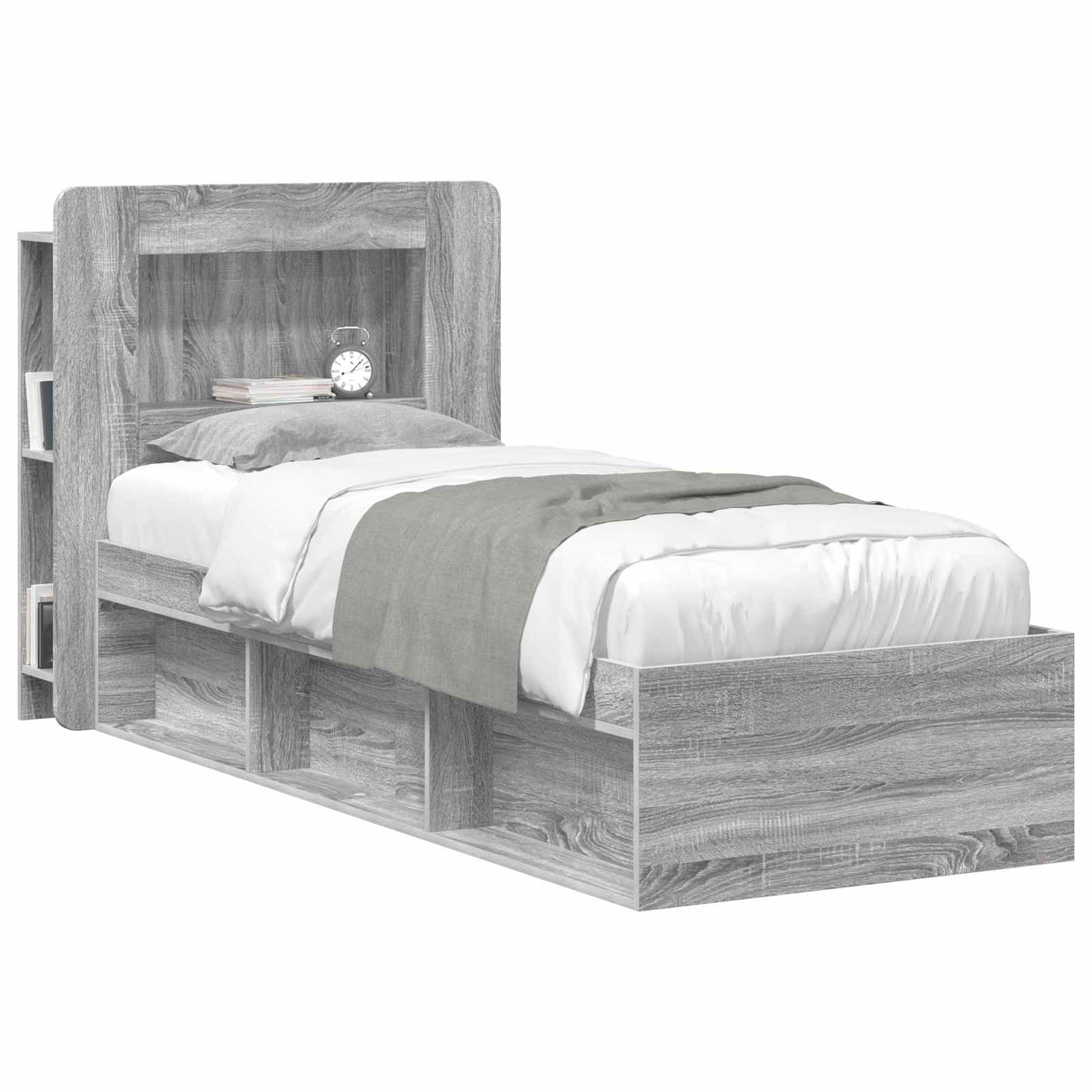 vidaXL Headboard Cabinet with Storage Grey Sonoma Engineered Wood