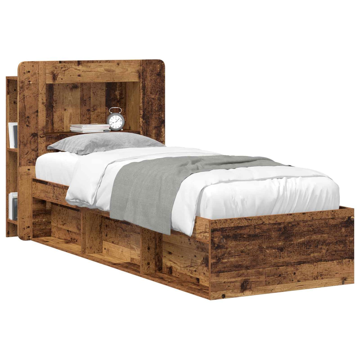 vidaXL Headboard Cabinet with Storage Old Wood Engineered Wood