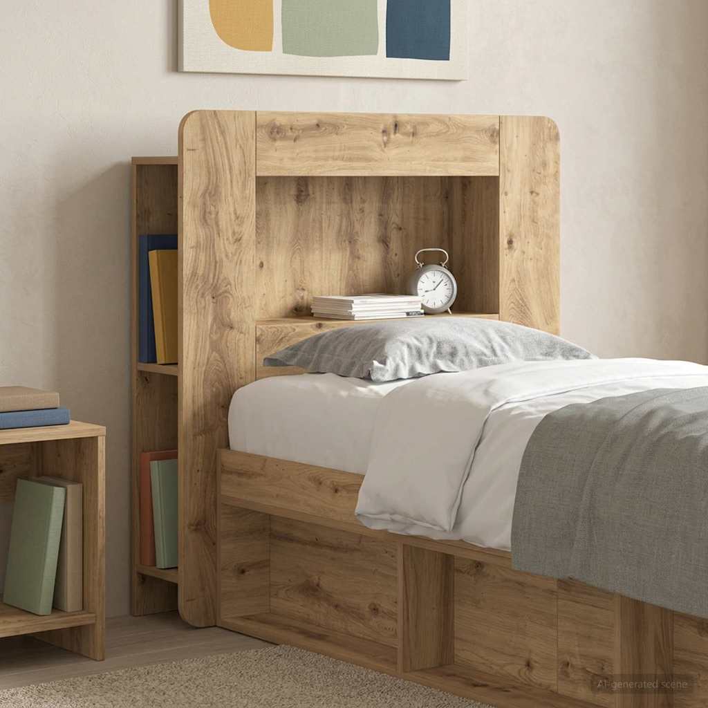 vidaXL Headboard Cabinet Artisan Oak 80 cm Engineered Wood