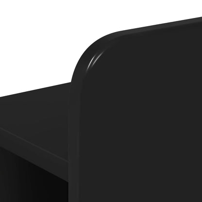 vidaXL Headboard Cabinet with Storage Black Engineered Wood