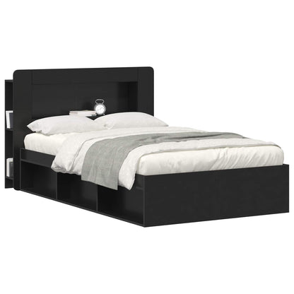 vidaXL Headboard Cabinet with Storage Black Engineered Wood
